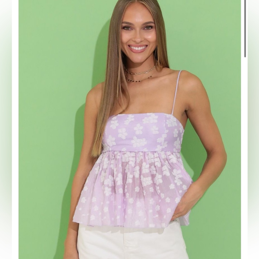 Beth Floral Baby Doll Top in Purple